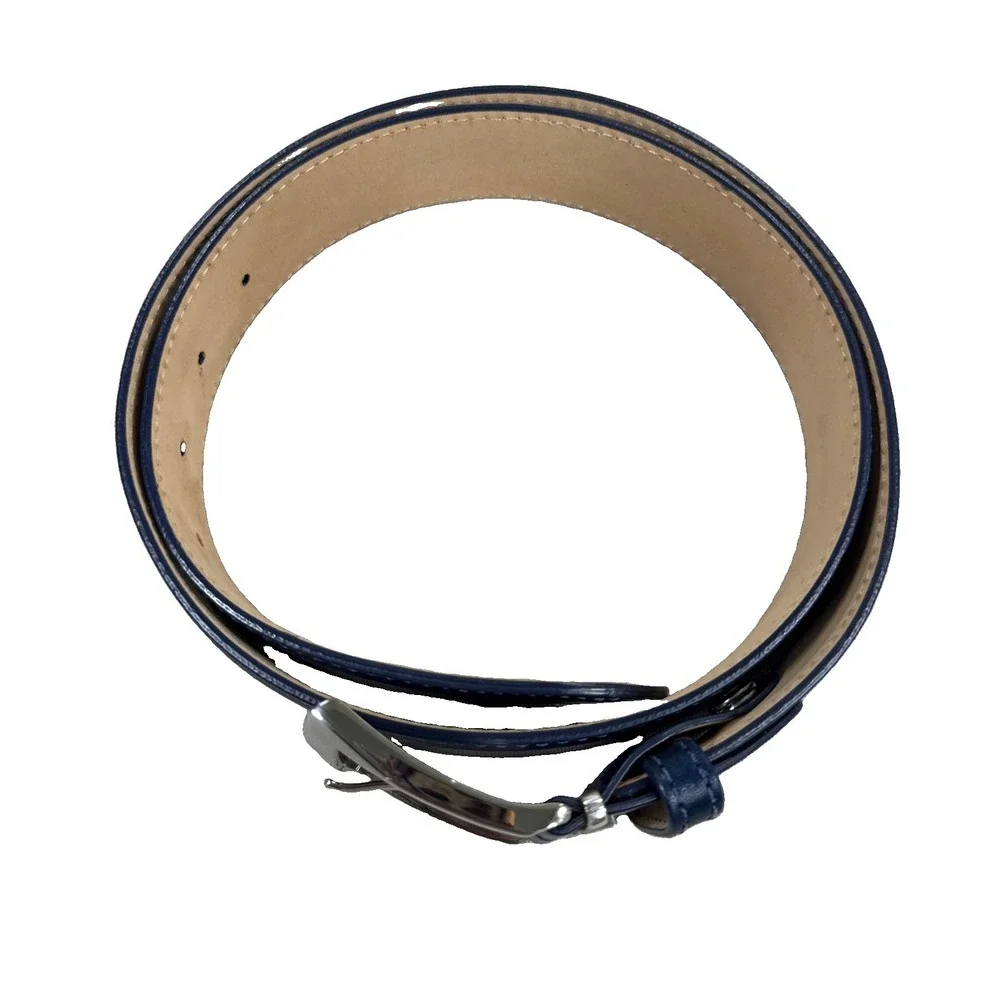 Links & Kings Belt Men's 36 Navy Blue Italian Leather Golf Made USA 1.5